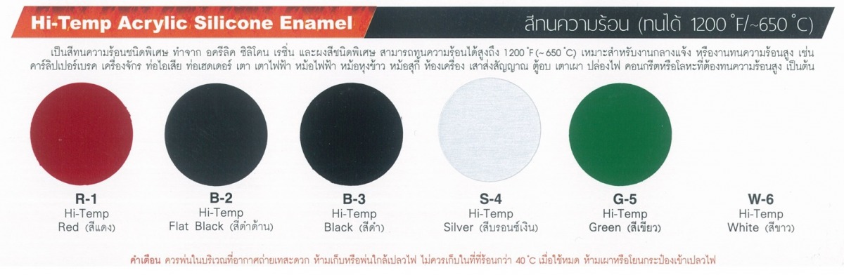 สีสเปรย์ leyland - สีทนความร้อน (Hi-Temp Acrylic Silicone Enamel)
